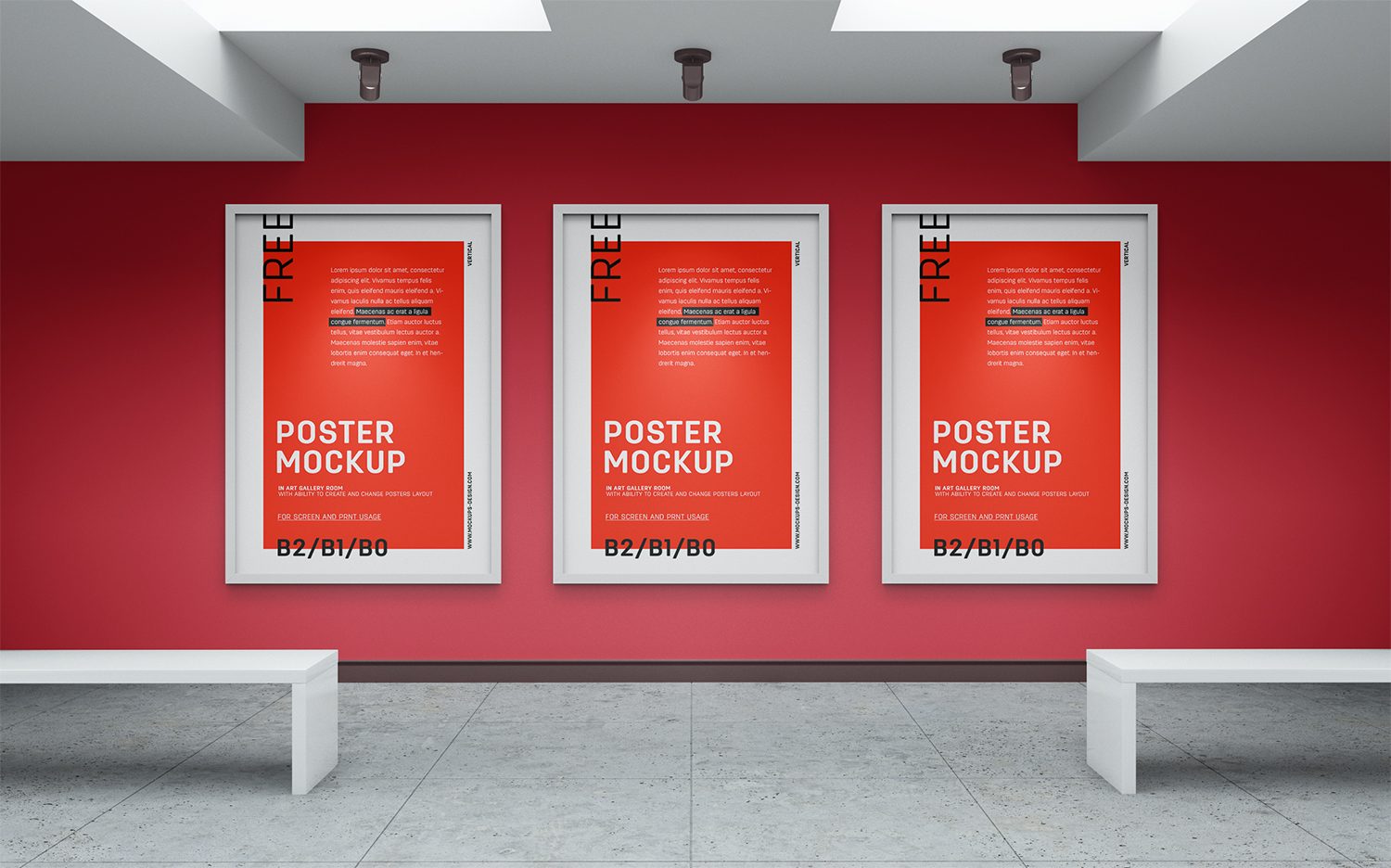 Art Gallery Wall Canvas Poster Mockup