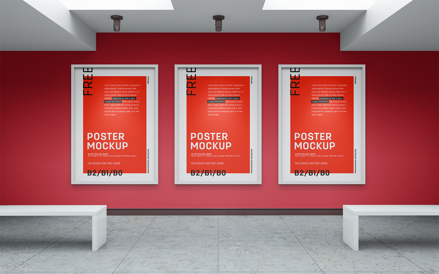 Download Art Gallery Wall Canvas Poster Mockup Best Free Mockups