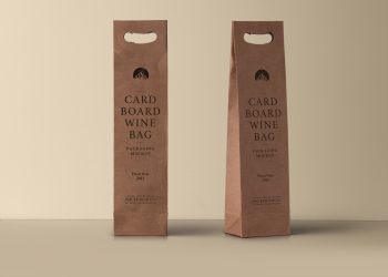 Wine PSD Cardboard Bag PSD