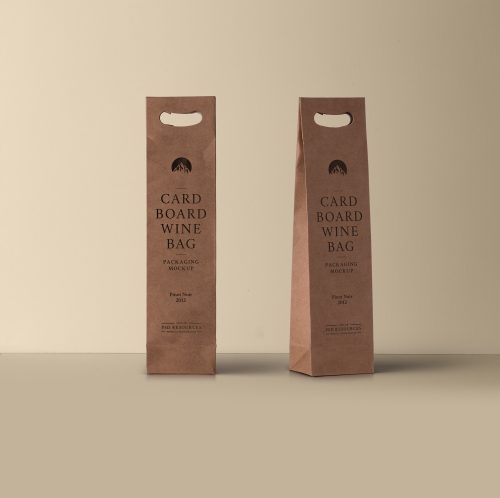 Wine PSD Cardboard Bag PSD