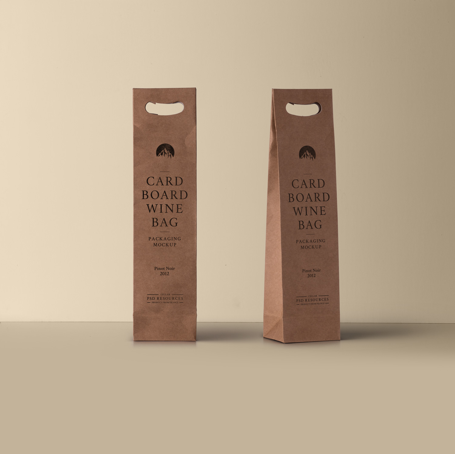 Wine PSD Cardboard Bag PSD