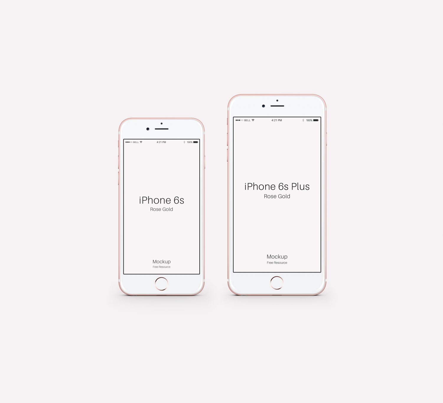 Clean iPhone 6s/6s Plus Rose Gold Mockups