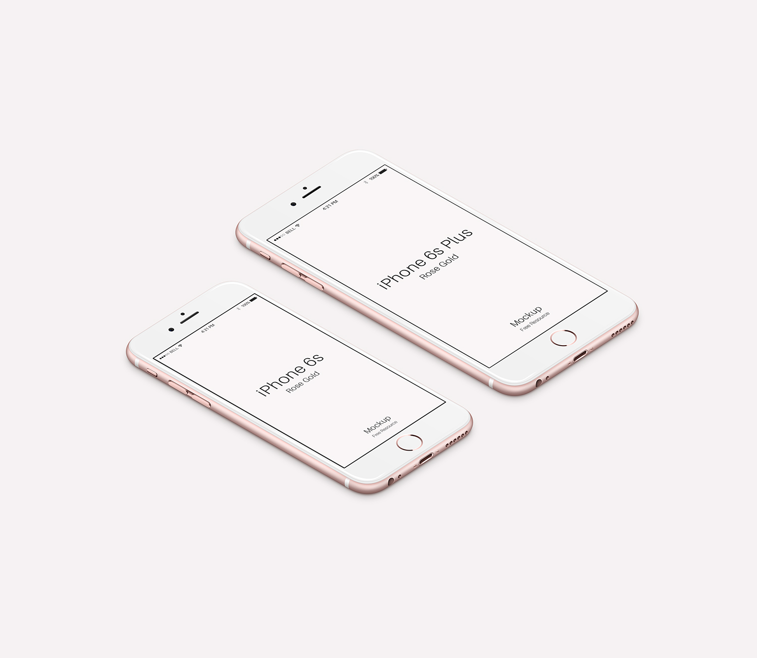 Clean iPhone 6s/6s Plus Rose Gold Mockups