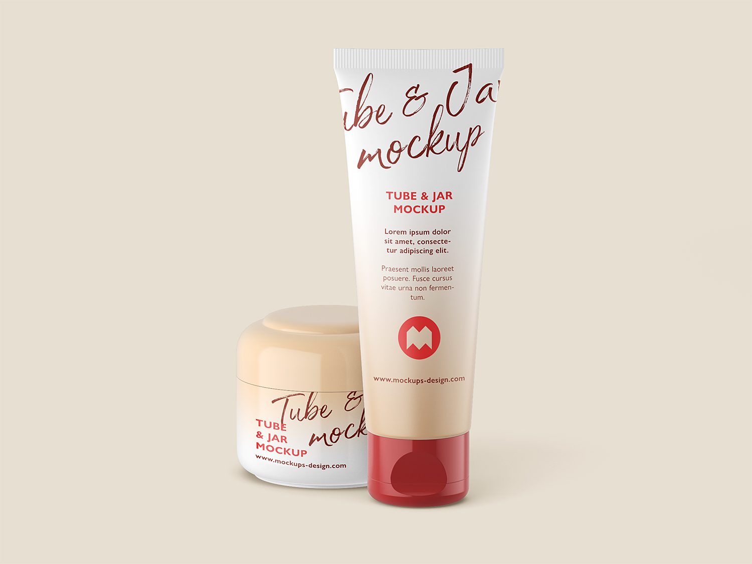 Cosmetic Cream Tube Jar Container Mockup