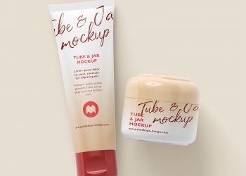 Cosmetic Cream Tube Jar Container Mockup