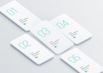 Free Minimalistic iPhone Mockups PSD