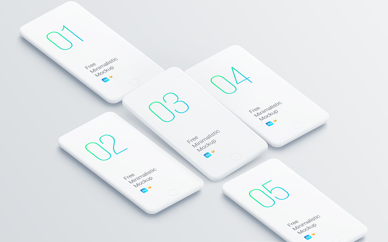 Free Minimalistic iPhone Mockups PSD