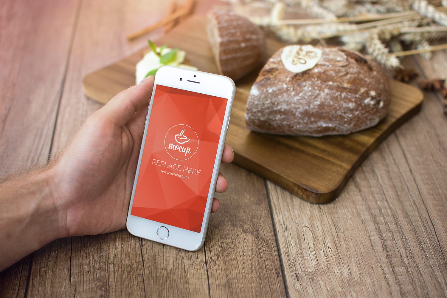 Free PSD Mockup iPhone 6 Breakfast