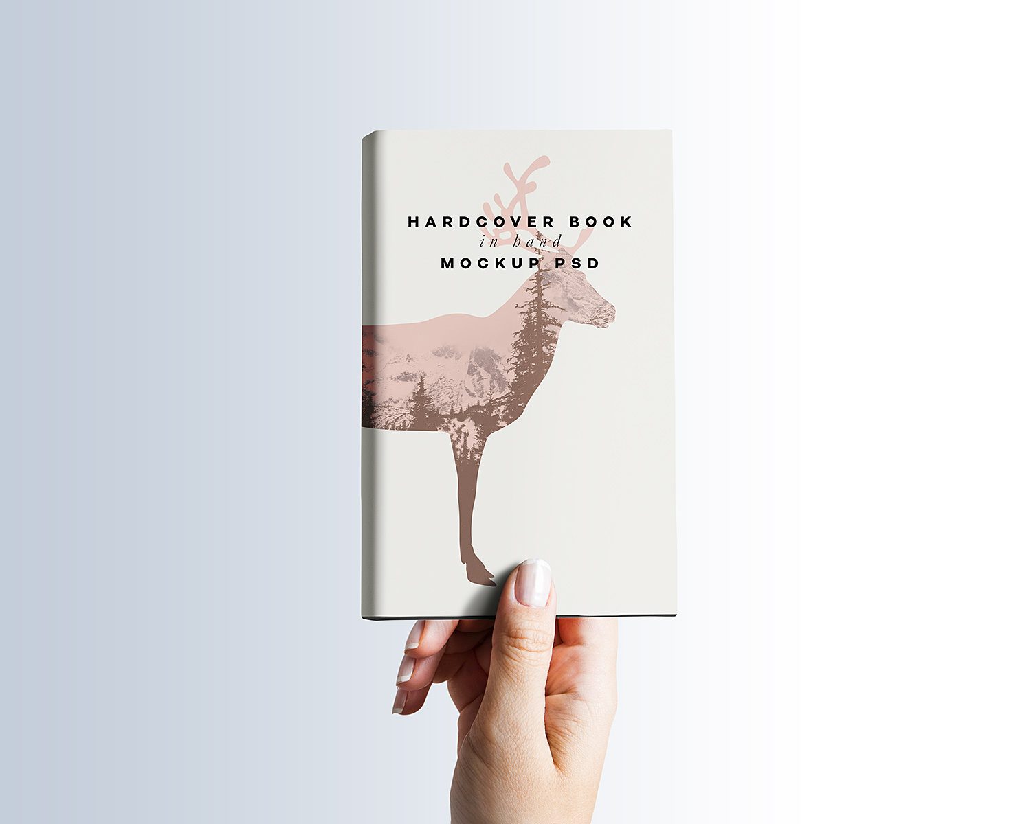 Hardcover Book in Hand Mockup PSD