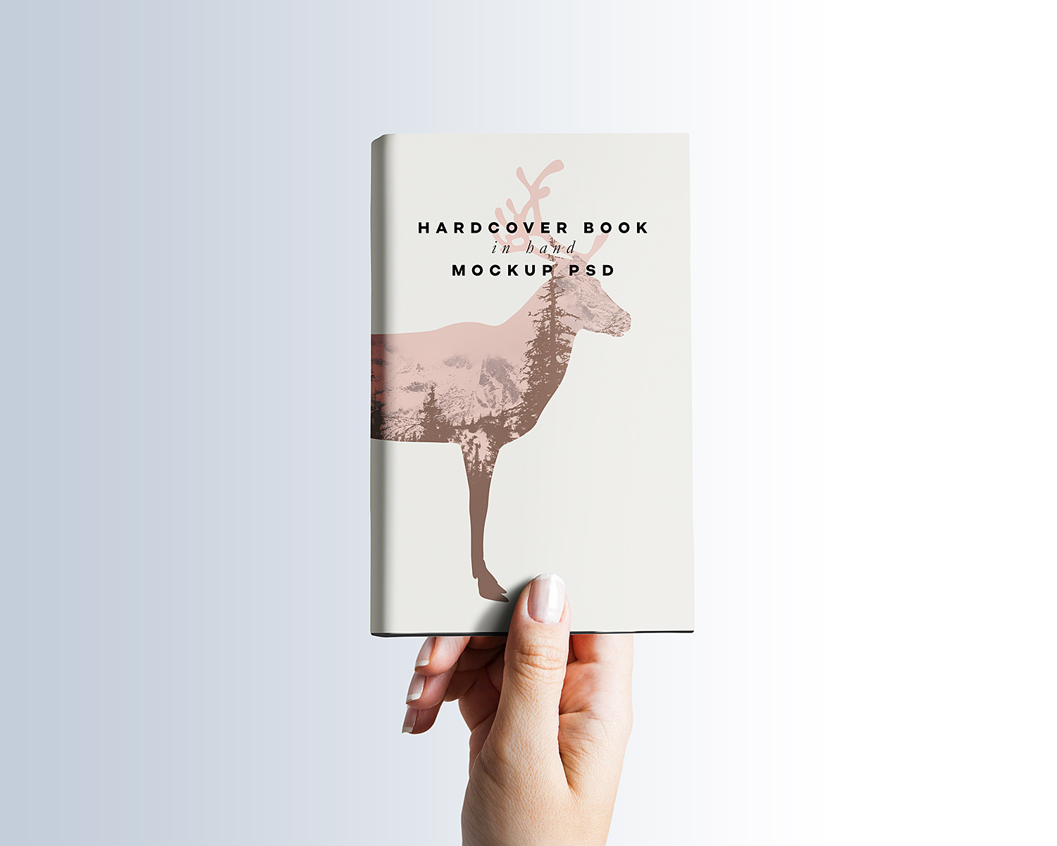 Hardcover Book in Hand Mockup PSD