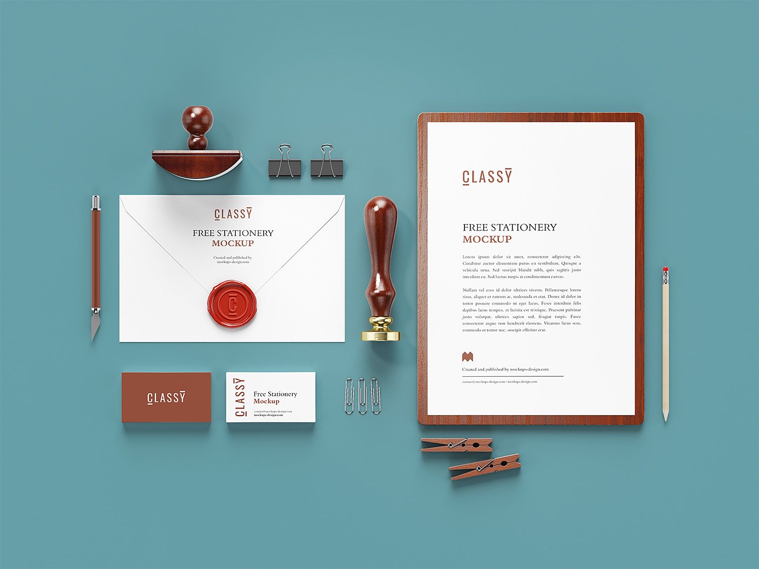 Isometric Stationery Mockup Free PSD