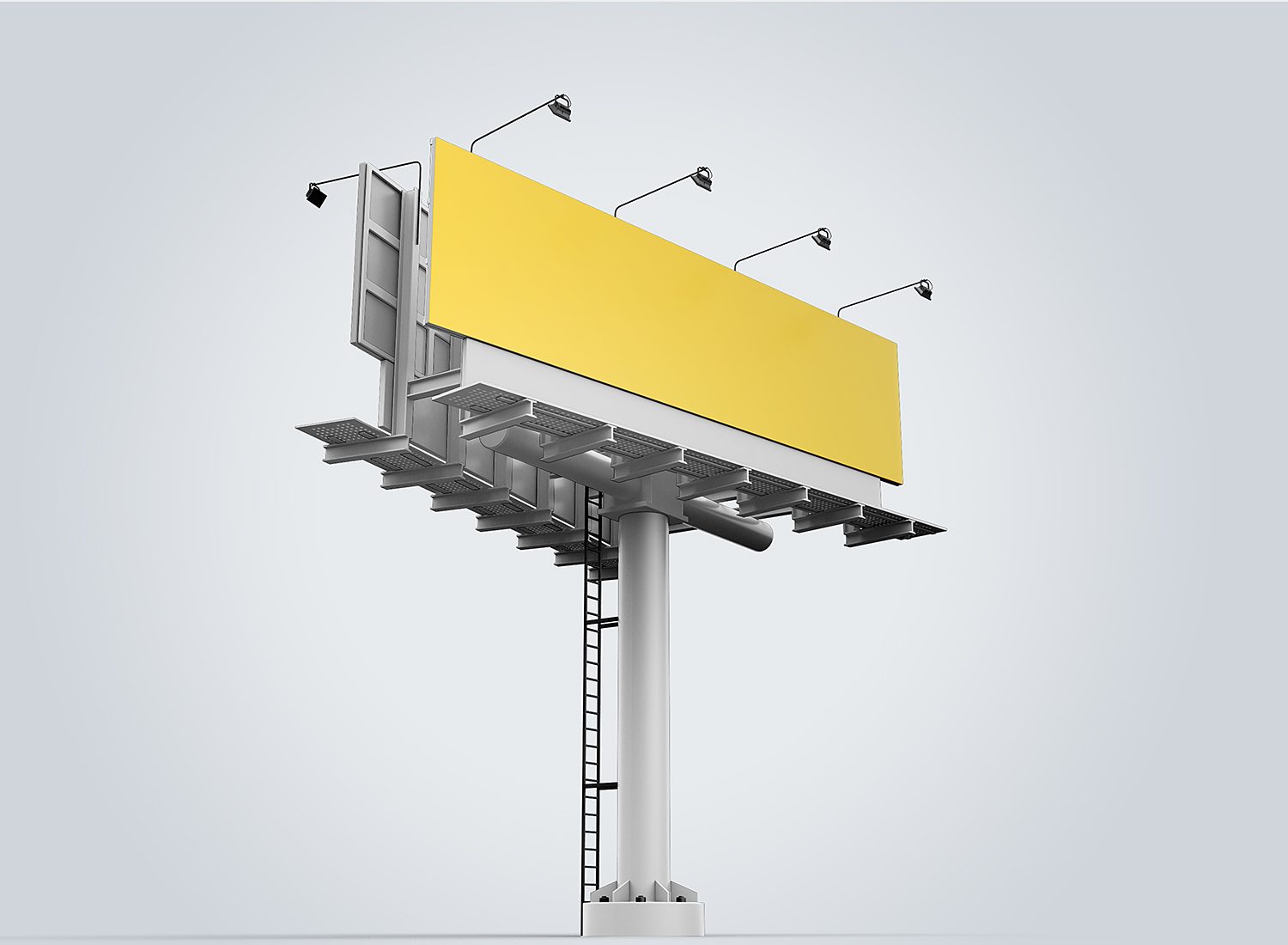 Outdoor Advertising 3D Billboard Mockup