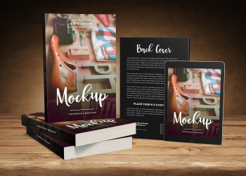 Paperback Books & Tablet Mockup