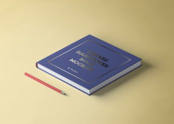 Square Hardcover Book Mockup