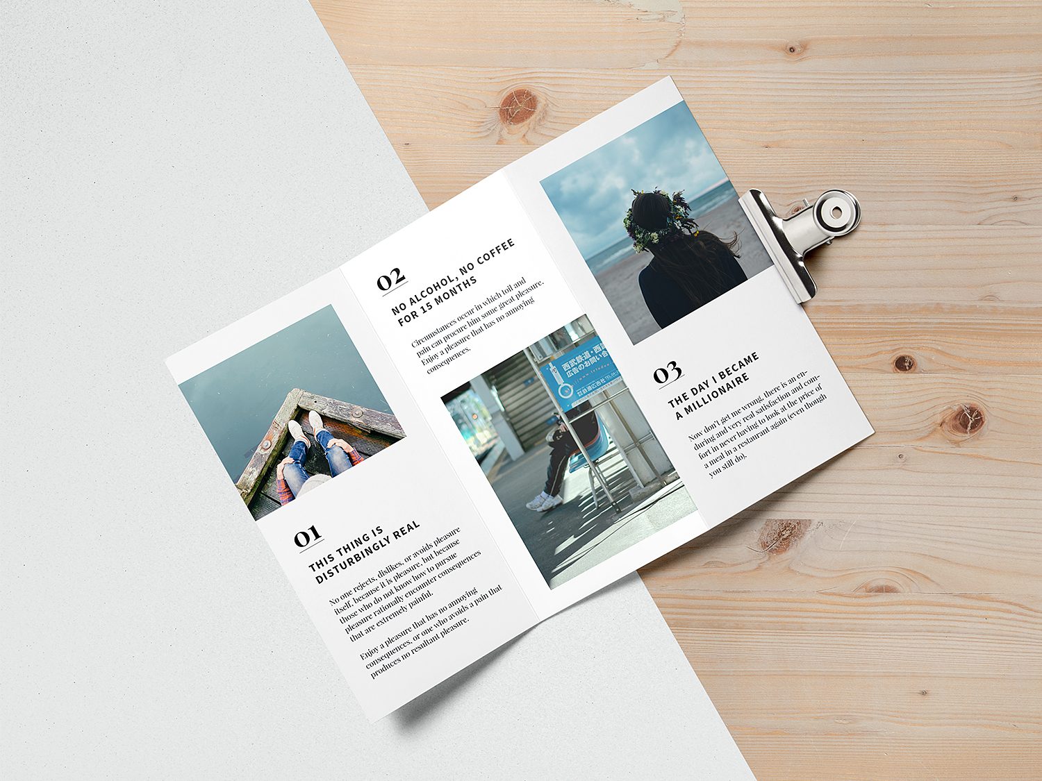 Tri-Fold Brochure Mockup US A4