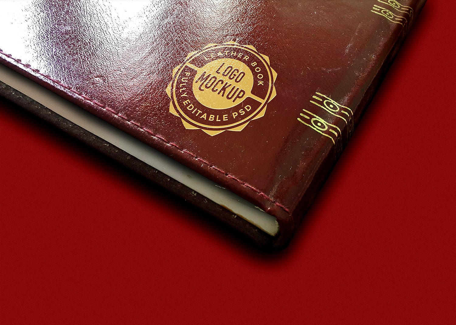Vintage Leather Book Logo Mockup