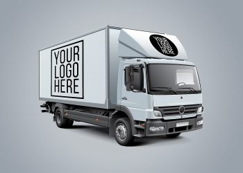 White Box Truck Mockup