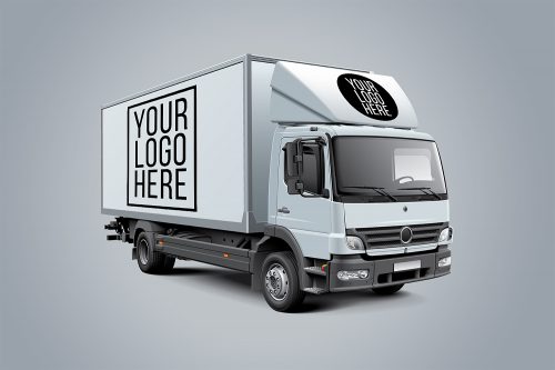 White Box Truck Mockup