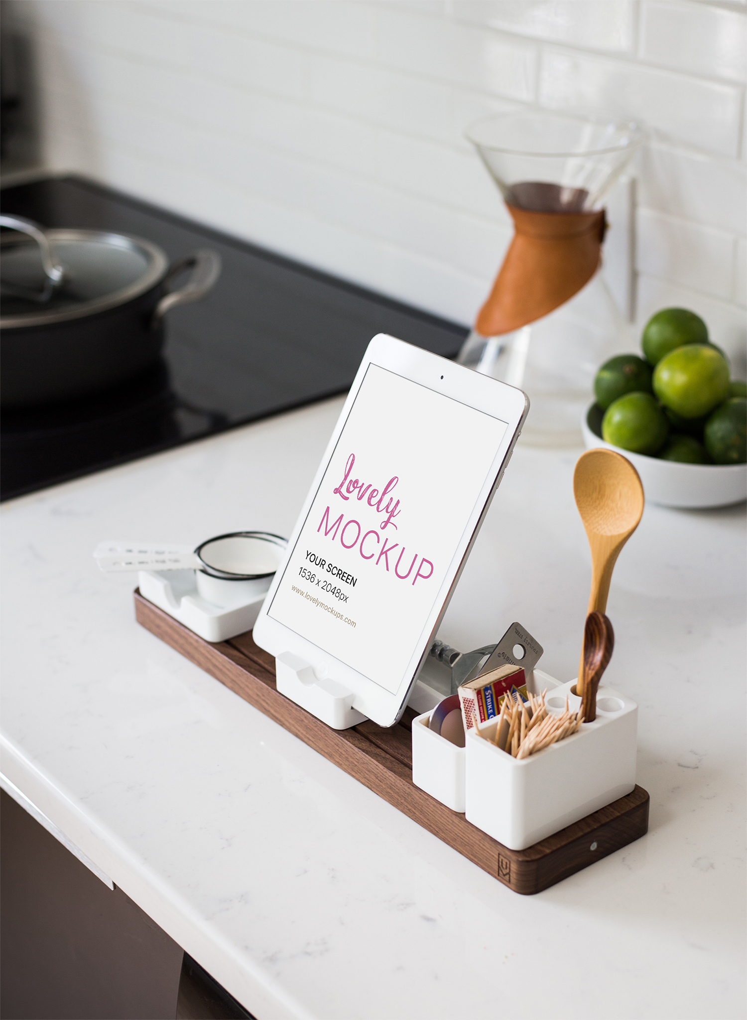 Download Ipad In The Kitchen Best Free Mockups