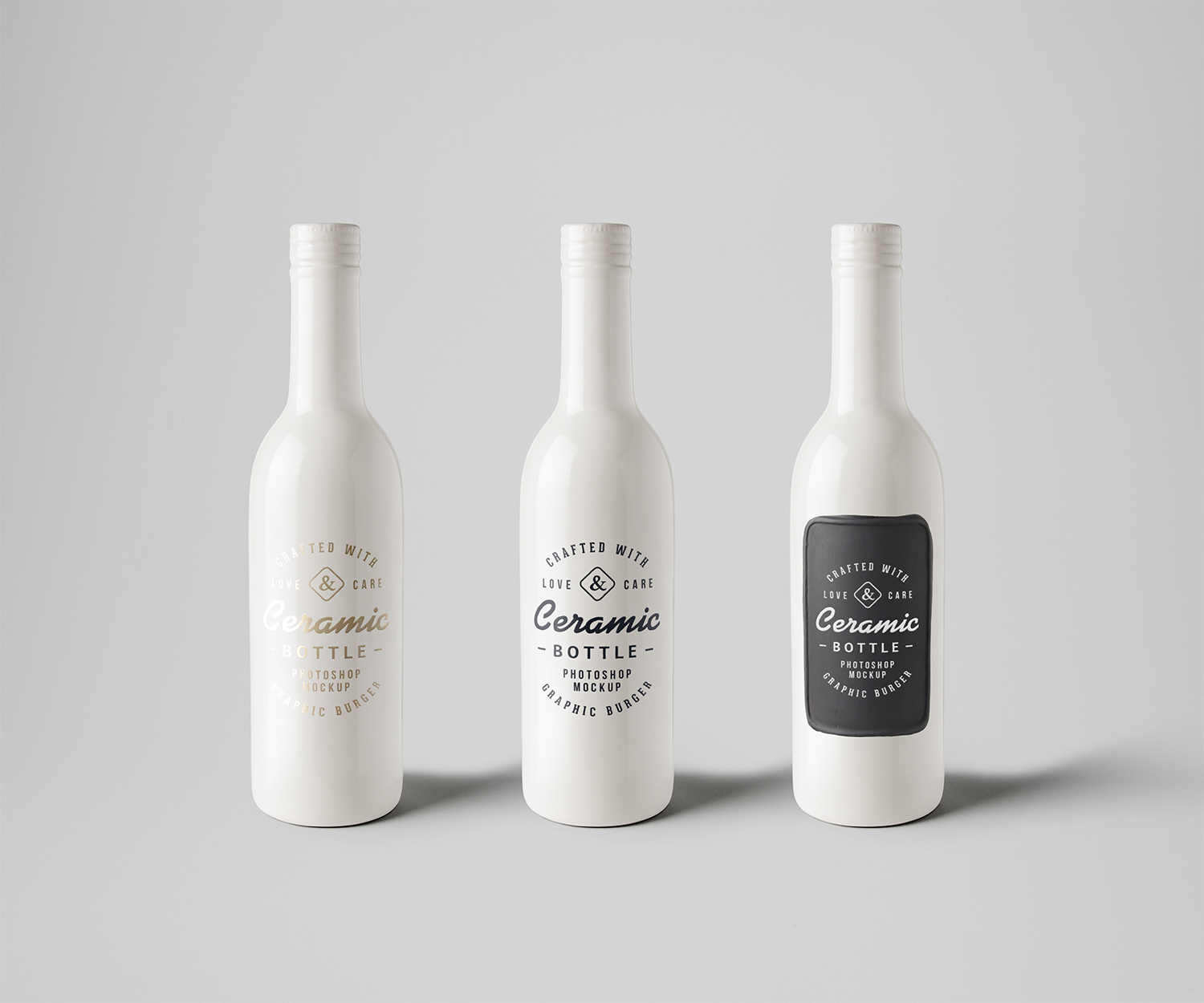 Ceramic Bottles Free PSD Mockup