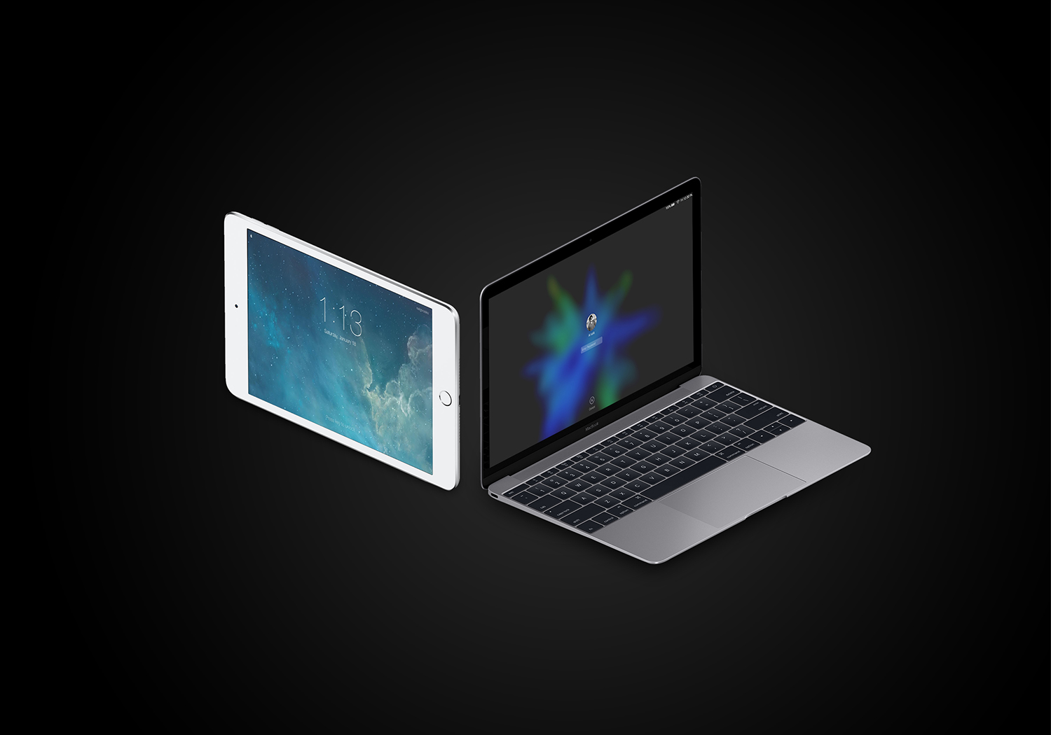 Isometric MacBook Pro iPad Mockup