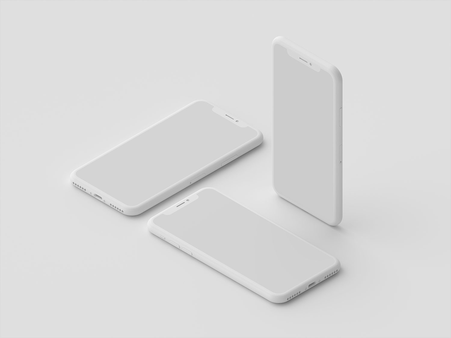 Clay Style iPhone X Mockups