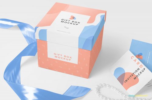 Free Gift Box Packaging Mockup