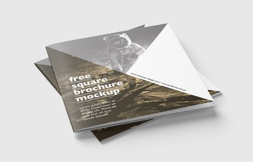 Free PSD Square Brochure Mockup