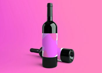 Free Wine Bottles Mockup PSD