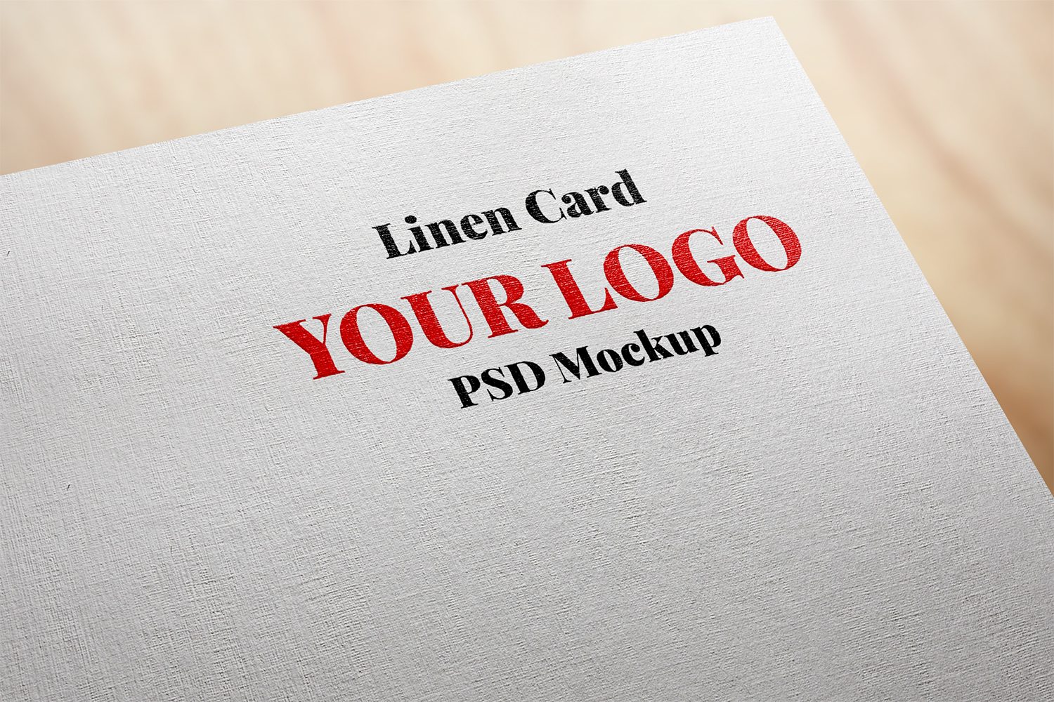 Linen Effect Card Logo Mockup PSD