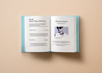 Open Hardcover Book Mockup