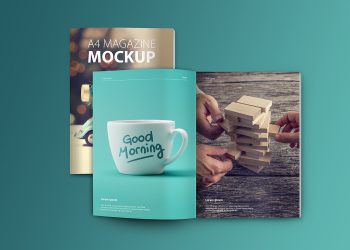 PSD Magazine Mockup Top View