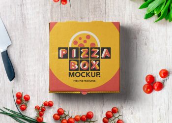 Pizza Box Packaging Mockup