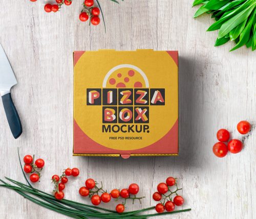 Pizza Box Packaging Mockup