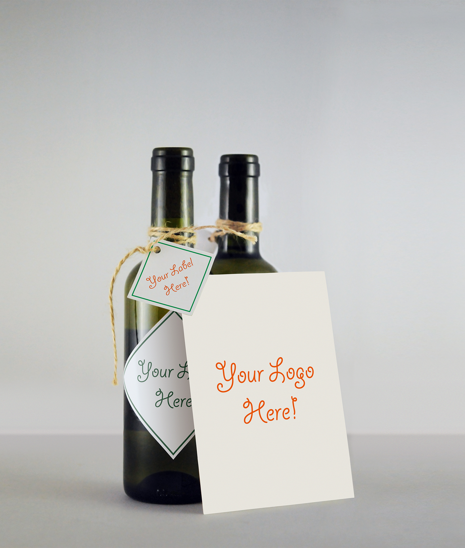 Wine Bottle & Greeting Card Mockup