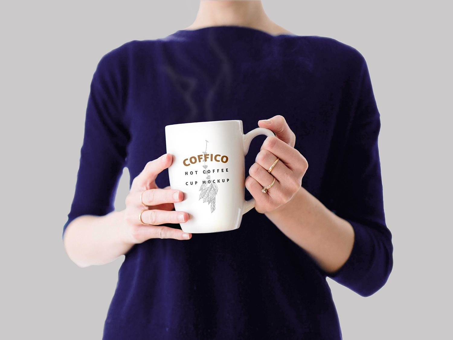 Woman Holding Coffee Mug Mockup