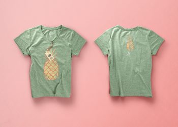 Woman Marl T-Shirt Mockup PSD