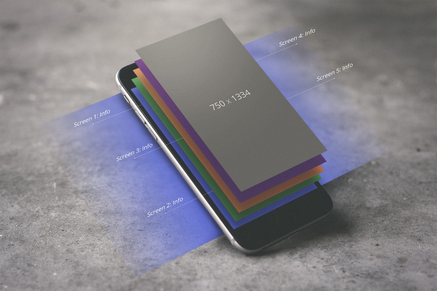 iPhone with Display Layers Mockup