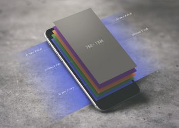 iPhone with Display Layers Mockup