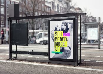 Bus Stop Billboard Mockup