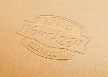 Pressed Logo Cardboard Mockup