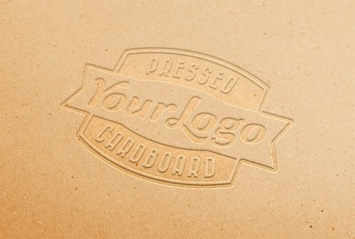 Pressed Logo Cardboard Mockup