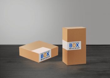 Product Packaging Boxes PSD Mockup