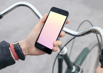 iPhone on a Bike Mockup