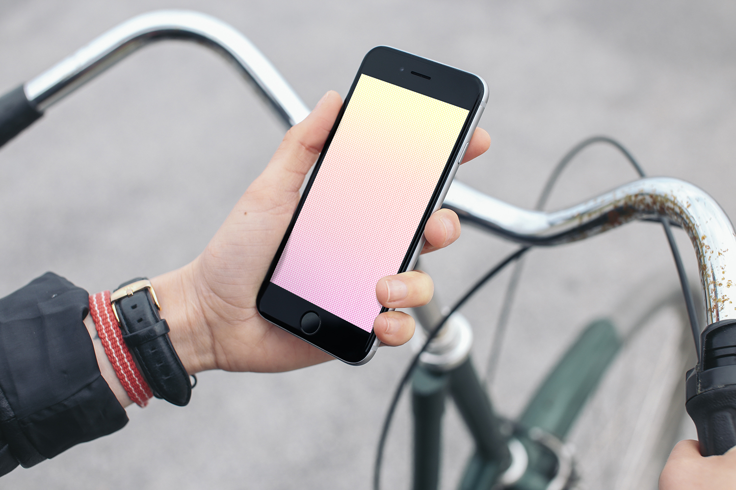 iPhone on a Bike Mockup
