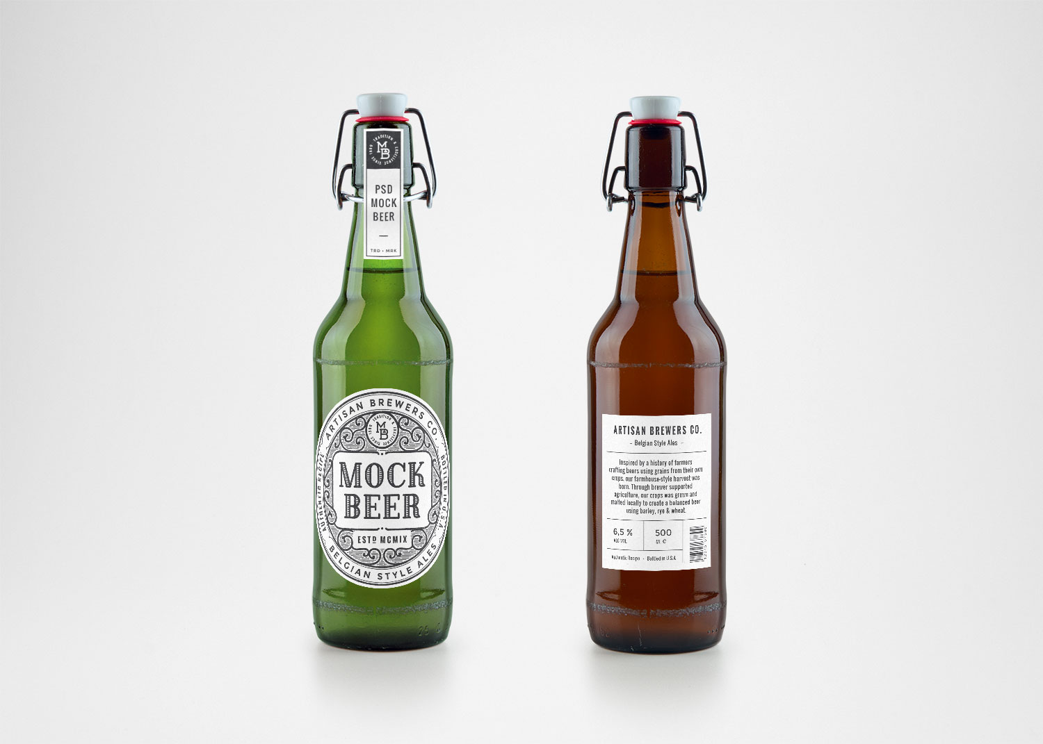 Artisan Beer Bottle Mockup