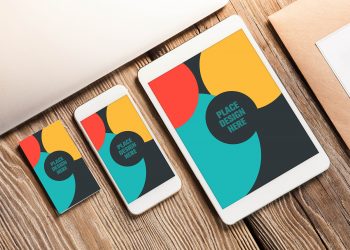 Business Card and Apple Devices Mockup