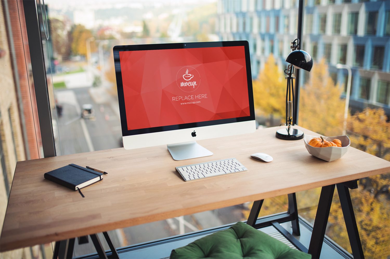 Free PSD Mockup iMac Business Office