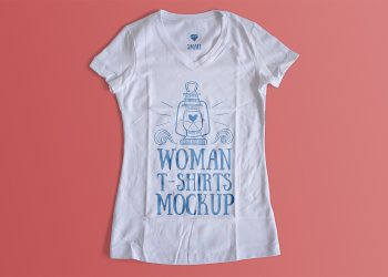 Woman T-Shirt Mockup PSD