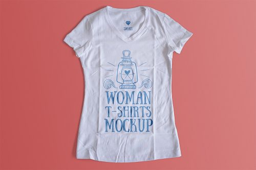 Woman T-Shirt Mockup PSD